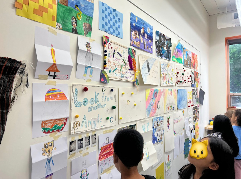 Students Work on a Wall at Hyde Park Art Center
