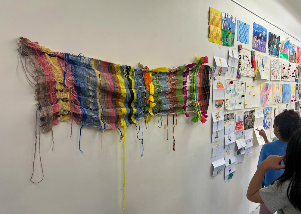 Weaving by Students on a Wall